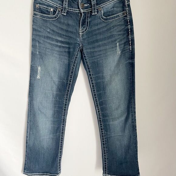 BKE Denim Culture Capris Jeans Medium Wash 26 - Picture 2 of 8